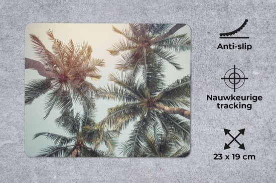 Muismat 23x19 cm - Mousepad Palmboom - Zomer - Tropisch - Muismatten