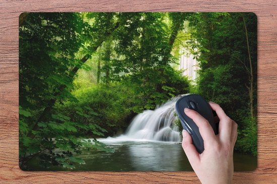 Sous-main 60x40 cm - Tapis de souris Cascade - Nature - Vert - Sous-main XL - Protection sous-main - Tapis de souris Ordinateur
