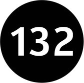 Containerstickers Huisnummer "146" - 25x25cm - Zwart met Witte Cirkel - Set van 4 dezelfde Vinyl Stickers - Klikostickers