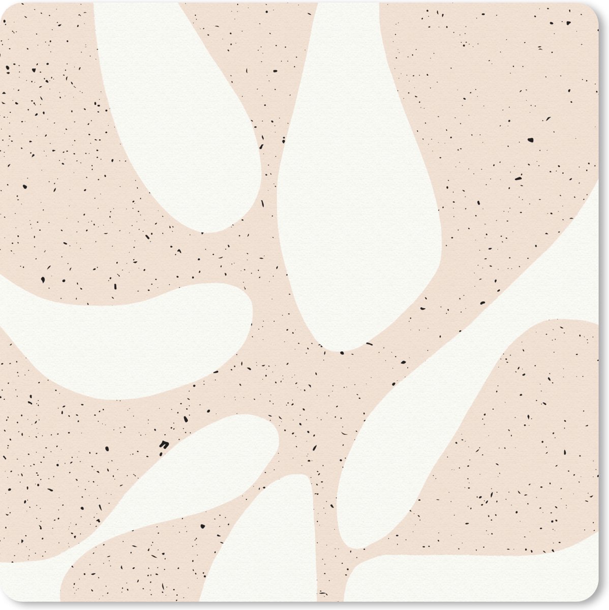 Muismat 20x20 cm - Mousepad Planten - Abstract - Roze - Pastel - Muismatten