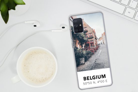 Samsung Galaxy A51 5G hoesje - België - Café - Terras - Rood - Siliconen  Telefoonhoesje | bol