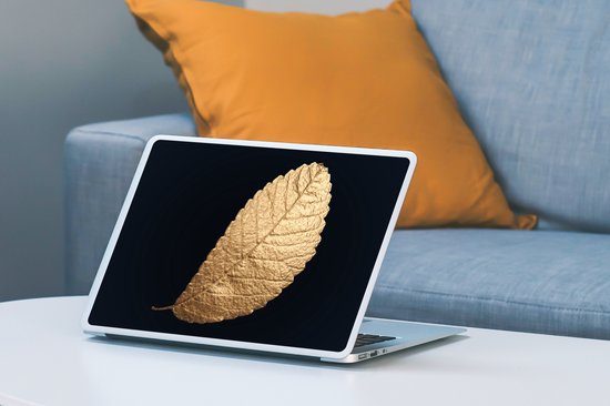 Autocollant pour ordinateur portable - 11,6 pouces - Or - Feuilles - Zwart - Plantes - Luxe - Nature - 30x21cm - Autocollants pour ordinateur portable - Peau pour ordinateur portable - Couverture