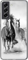 Geschikt voor Samsung Galaxy S21 FE hoesje - Paarden - Dieren - Illustratie - Siliconen Telefoonhoesje