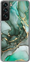 Coque Samsung Galaxy S22 - Or - Marbre - Vert - Luxe - Aspect marbre - Grijs - Coque de téléphone en Siliconen