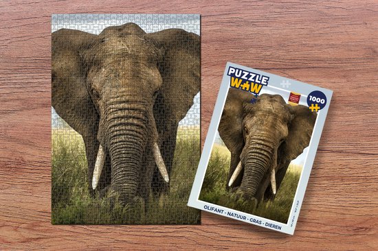 Puzzle Eléphant - Nature - Herbe - Animaux - Paysage - Puzzle - Puzzle 1000 pièces adultes