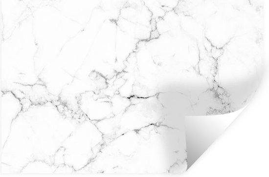 Stickers muraux - Film autocollant - Marbre - Wit - Grijs - Luxe - Aspect marbre - Structure - 120x80 cm - Film adhésif - Stickers muraux Chambre d'enfant - Papier peint autocollant