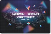 Gaming Muismat - Mousepad - 60x40 cm - Gaming - Arcade - Game Over - Zwart - Blauw - Gamen - Geschikt voor Gaming Muis en Gaming PC set