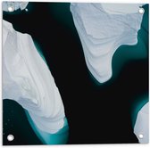 WallClassics - Tuinposter – Witte IJsbergen - 50x50 cm Foto op Tuinposter  (wanddecoratie voor buiten en binnen)