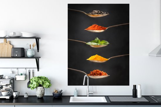 Affiche - Herbes italiennes sur cuillères - 90x120 cm