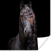 Poster Paarden - Fries - Manen - Zwart - Dieren - 50x50 cm