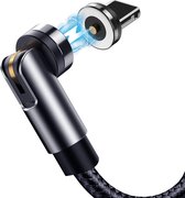 USB Kabel met Afneembare 8-PIN Connector - Magnetisch - Nylon Gevlochten - Geschikt voor iPad, iPhone met Lightning Poort - Zwart - 1.2 Meter