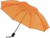 2x Oranje vouwbare paraplus 85 cm - Opvouwbare paraplu's