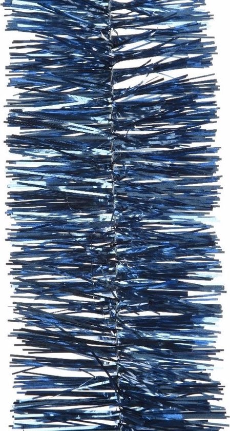 2x Kerstboom folie slinger donker blauw 270 cm - kerstslingers | bol.com