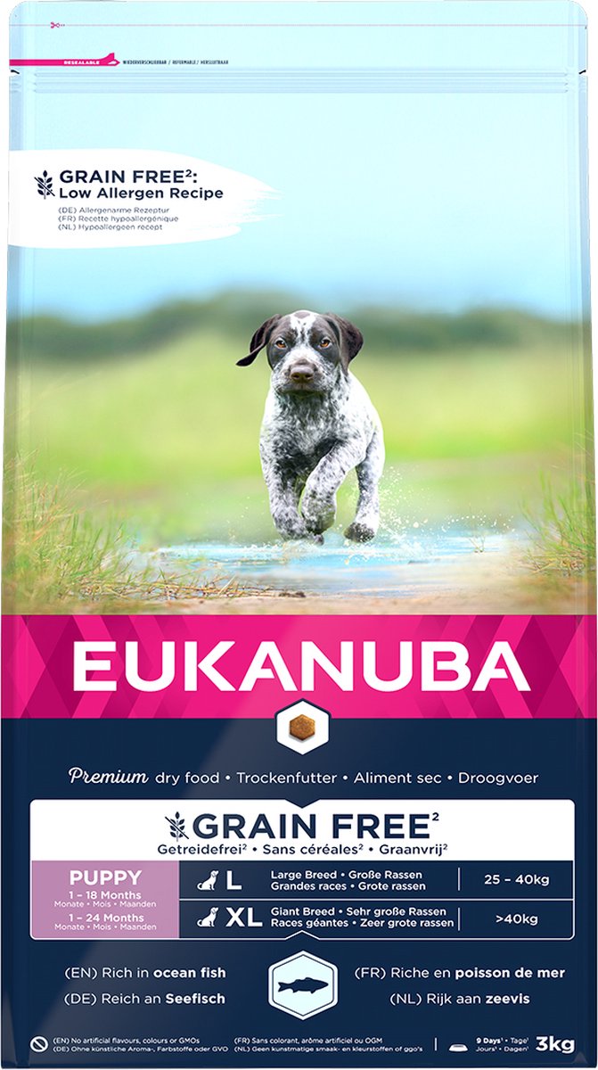 Eukanuba grainfree ocean fish puppy large breed 3kg