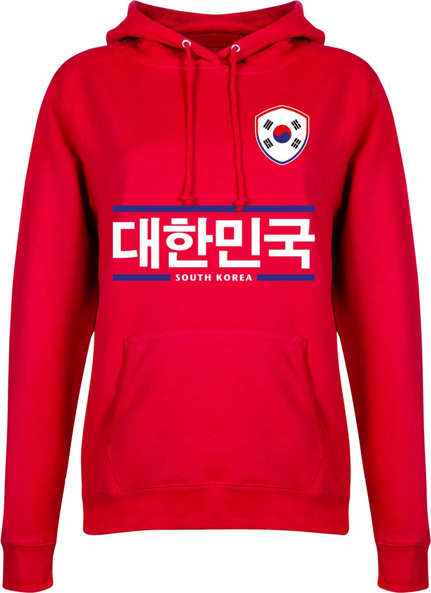 Zuid Korea Dames Script Team Hoodie - Rood - XL