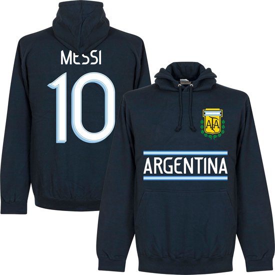 Argentinië Messi 10 Team Hoodie - Navy - XXL