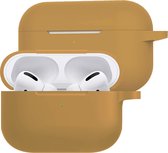 Hoesje Geschikt voor Airpods Pro Hoesje Siliconen Case - Hoes Geschikt voor Apple Airpods Pro Case Hoesje - Cognac