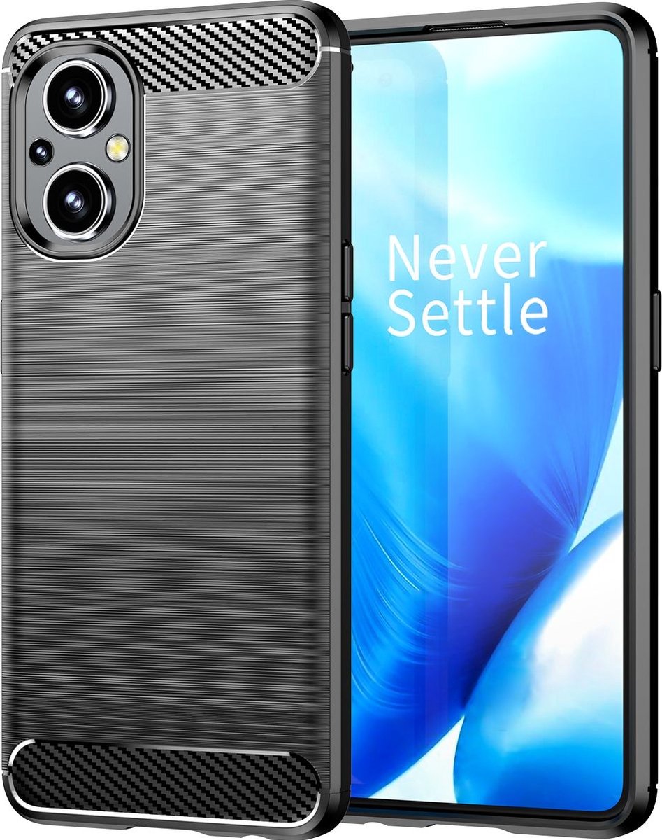 Mobigear Hoesje geschikt voor OPPO Reno 7 Lite Telefoonhoesje Flexibel TPU | Mobigear Brushed Slim Backcover | Reno 7 Lite Case | Back Cover - Zwart