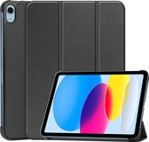 Case2go - Tablet hoes geschikt voor Apple iPad 10 10.9 (2022) - Tri-fold hoes met Auto/Wake functie en Magnetische sluiting - Zwart