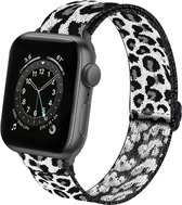 Bracelet de montre adapté pour Apple Watch Strap 38/40/41 mm Bracelet en nylon - Bracelet adapté pour Apple Watch 1-8 / SE - 38/40/41 mm - Panther Wit