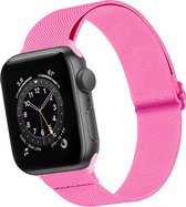 Nylon Bandje Geschikt voor Apple Watch 1-8 / SE (38/40/41 mm) Bandje Stof - Horloge Band Verstelbare Gesp Polsband Geschikt voor Apple Watch 1-8 / SE (38/40/41 mm) - Roze
