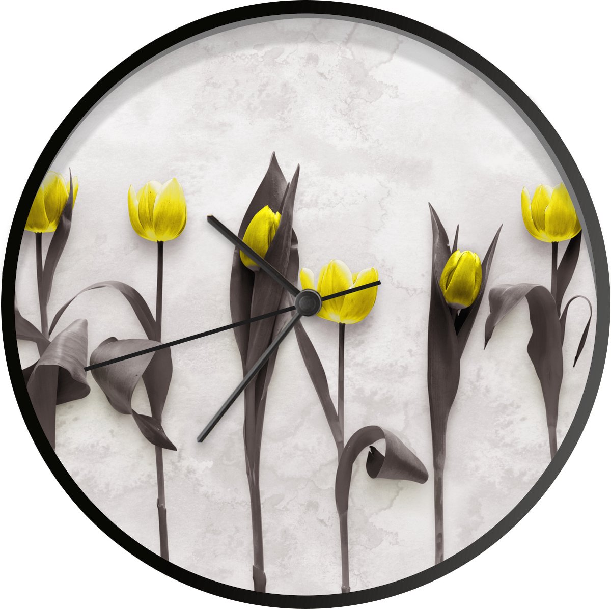 Tulup Glazen Klok – 30x60cm - Klok Op Glas Muurdecoratie Wanddecor Kunstdruk Muurkunst Wandklok Gedrukt - zwarte wijzers - Erdbeere und Eis
