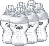 Tommee Tippee Closer to Nature® babyflessen met antikoliek ventiel, transparant, 260 ml, 6 stuks