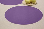 Wicotex- Napperons de table Uni violet-rond-Set de table facile à nettoyer 12 pièces