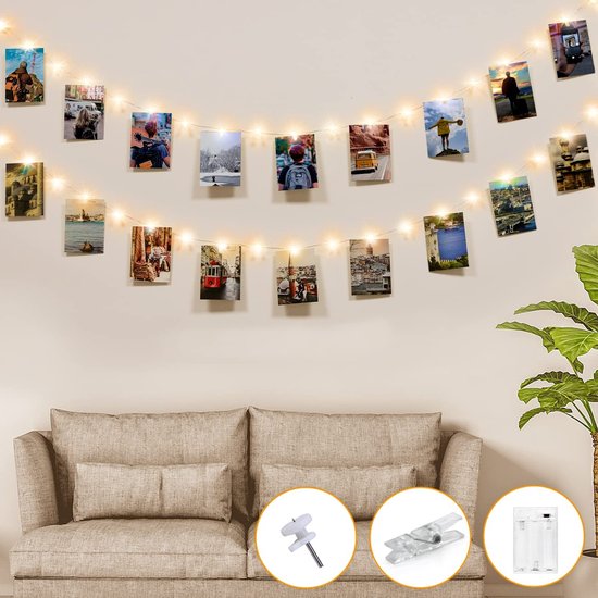 Flightmode - 50 LED Fotoclip Lichtslingers, Kolpop 5M Fotopin Fairy