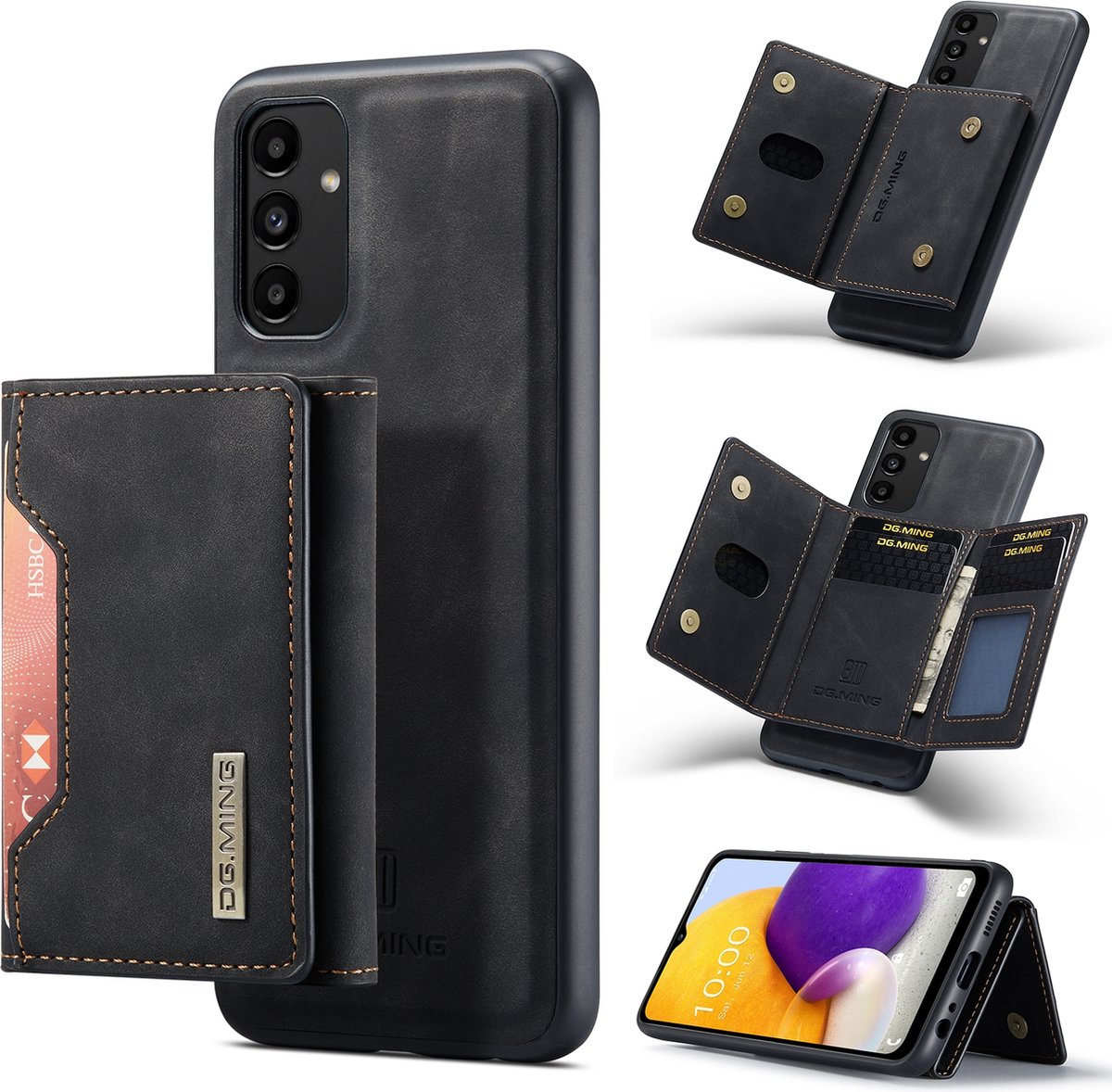 DG Ming Samsung Galaxy A13 4G Backcover wallet hoesje - Zwart