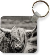 Sleutelhanger - Uitdeelcadeautjes - Schotse hooglander - Koe - Dieren - Zwart wit - Landelijk - Plastic
