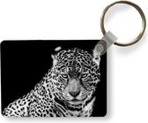 Sleutelhanger - Luipaard - Dieren - Zwart - Wit - Portret - Uitdeelcadeautjes - Plastic