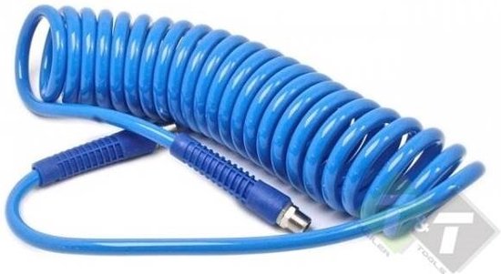 eyepower 15m Compressed Air Hose - 1/4 10 bar Pressure Air Hose Spiral