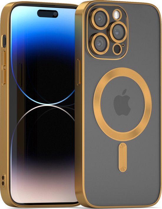 Coverzs geschikt voor Apple iPhone 12 Pro Magneet met camera cover goud | bol.com