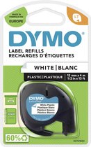 DYMO LetraTag originele plastic labels | Zwart afdrukken op witte etiketten | 12 mm x 4 m | Zelfklevende multifunctionele labels voor LetraTag labelprinters | gemaakt in Europa