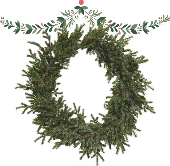 Frost kerstkrans verlichting 60cm - Newport