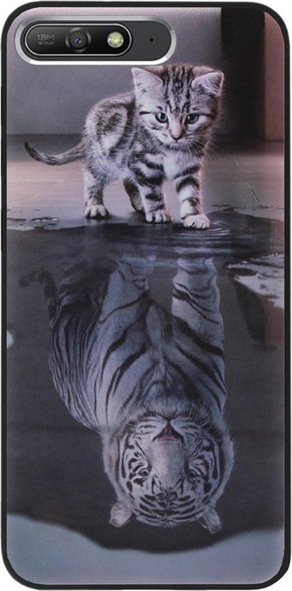 Coque arrière en Siliconen ADEL pour Huawei Y6 (2018) - Chats Ombre Tigre