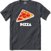 Pizza - grappig verjaardag kleding cadeau - eten teksten - T-Shirt - Heren - Mouse Grey - Maat M
