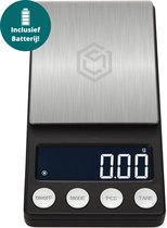 Ease Electronicz digitale mini precisie keukenweegschaal - 0,01 tot 500 gram - 14.2 x 7.5 cm - pocket scale op batterij - weegschaal keuken