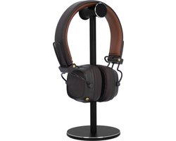 QUVIO Koptelefoonhouder - Headset Stand - Koptelefoon standaard - Koptelefoon houder - Hoofdtelefoon houder - Hoofdtelefoonhouder - Zwart - Metaal - 10 x 10 x 23,5 cm (lxbxh)
