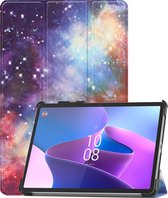 Hoes Geschikt voor Lenovo Tab P11 Pro Hoes Book Case Hoesje Trifold Cover Met Uitsparing Geschikt voor Lenovo Pen - Hoesje Geschikt voor Lenovo Tab P11 Pro Hoesje Bookcase - Galaxy