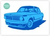 BMW E10 02 sjabloon - 2 lagen kunststof A3 stencil - Kindvriendelijk sjabloon geschikt voor graffiti, airbrush, schilderen, muren, meubilair, taarten en andere doeleinden