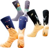 Sockret - Mythische Tempels - 3 Paar Sokken - Vrolijke sokken -Grappige sokken - maat 36-40 - Cadeau voor man - Cadeau voor vrouw