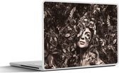 Laptop sticker - 15.6 inch - Vrouw - Sepia - Luxe