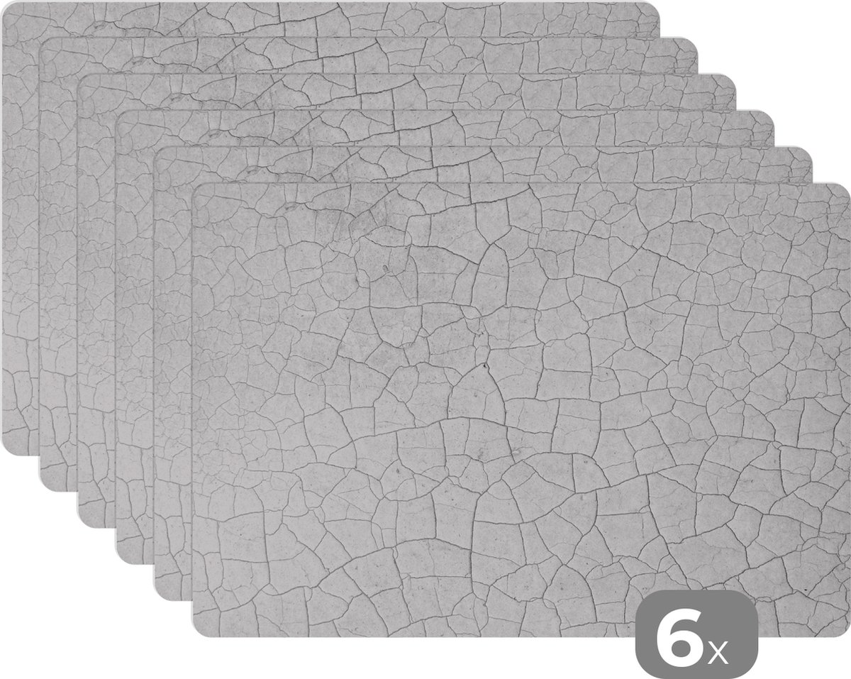 Placemats - Wit - Steen - Gesteente - Natuursteen - 45x30 cm - Onderleggers borden - Decoratie voor op tafel