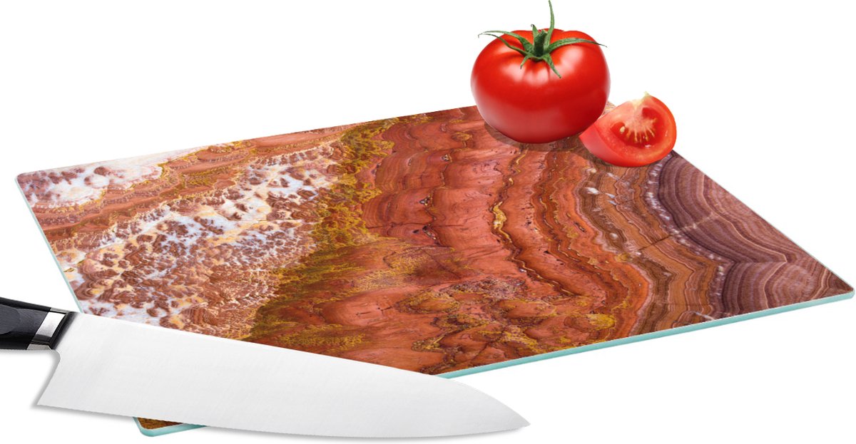 Glazen Snijplank - 28x20 - Marmer - Natuursteen - Textuur - Snijplanken Glas