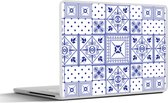 Laptop sticker - 17.3 inch - Tegels - Patronen - Delfts Blauw - 40x30cm - Laptopstickers - Laptop skin - Cover