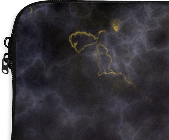 Housse ordinateur portable 17 pouces - Pierre d'agate - Noir et or - Pierre précieuse - Housse ordinateur portable - Dimensions intérieures 42,5x30 cm - Dos noir