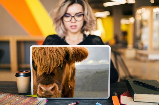 Sticker pour ordinateur portable - 15,6 pouces - Scottish Highlander - Oranje - Nez