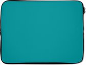 Laptophoes 15.6 inch - Blauw - Effen kleur - Laptop sleeve - Binnenmaat 39,5x29,5 cm - Zwarte achterkant - Back to school spullen - Schoolspullen jongens en meisjes middelbare school - Macbook air hoes - Chromebook sleeve